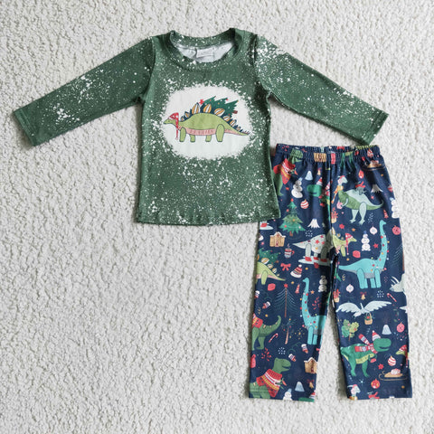 BLP0105 baby boy clothes green dinosaur winter outfits