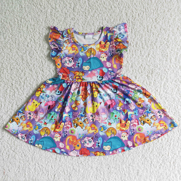 B10-10 kids clothes cartoon summer flutter sleeve dress-promotion 2024.3.2 $2.99