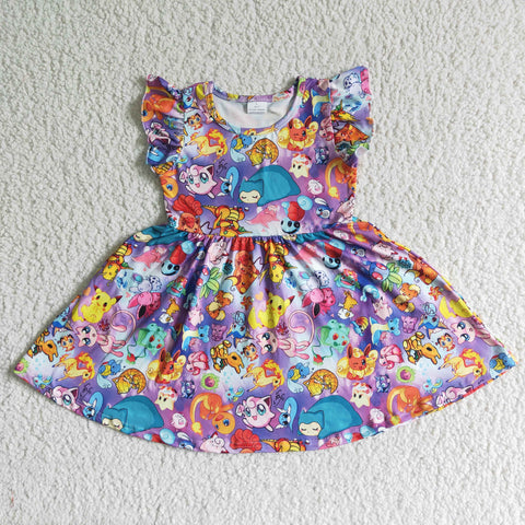B10-10 kids clothes cartoon summer flutter sleeve dress-promotion 2024.3.2 $2.99
