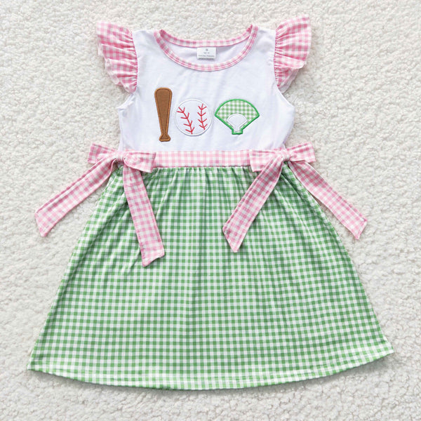 GSD0278 toddler girl clothes embroidery girl baseball dress