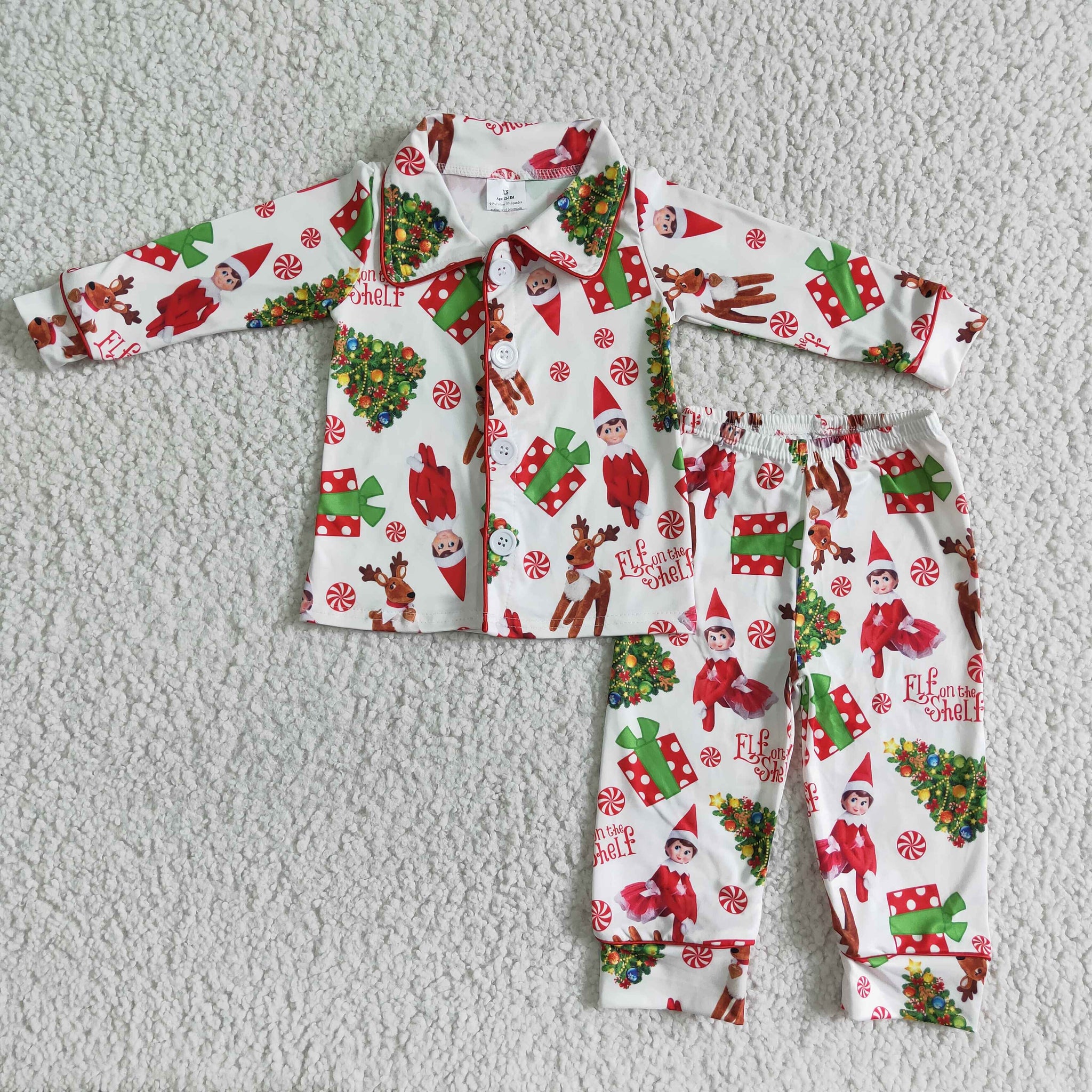 6 B4-39 baby boy clothes sleepwear christmas pajamas set