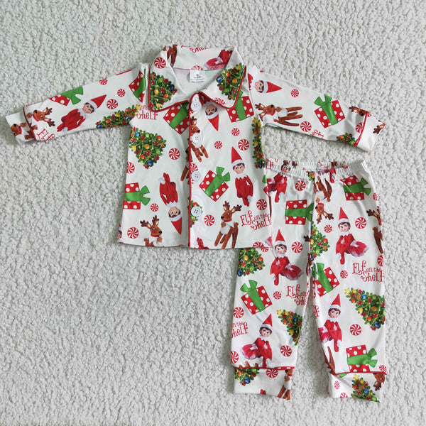 6 B4-39 baby boy clothes sleepwear christmas pajamas set