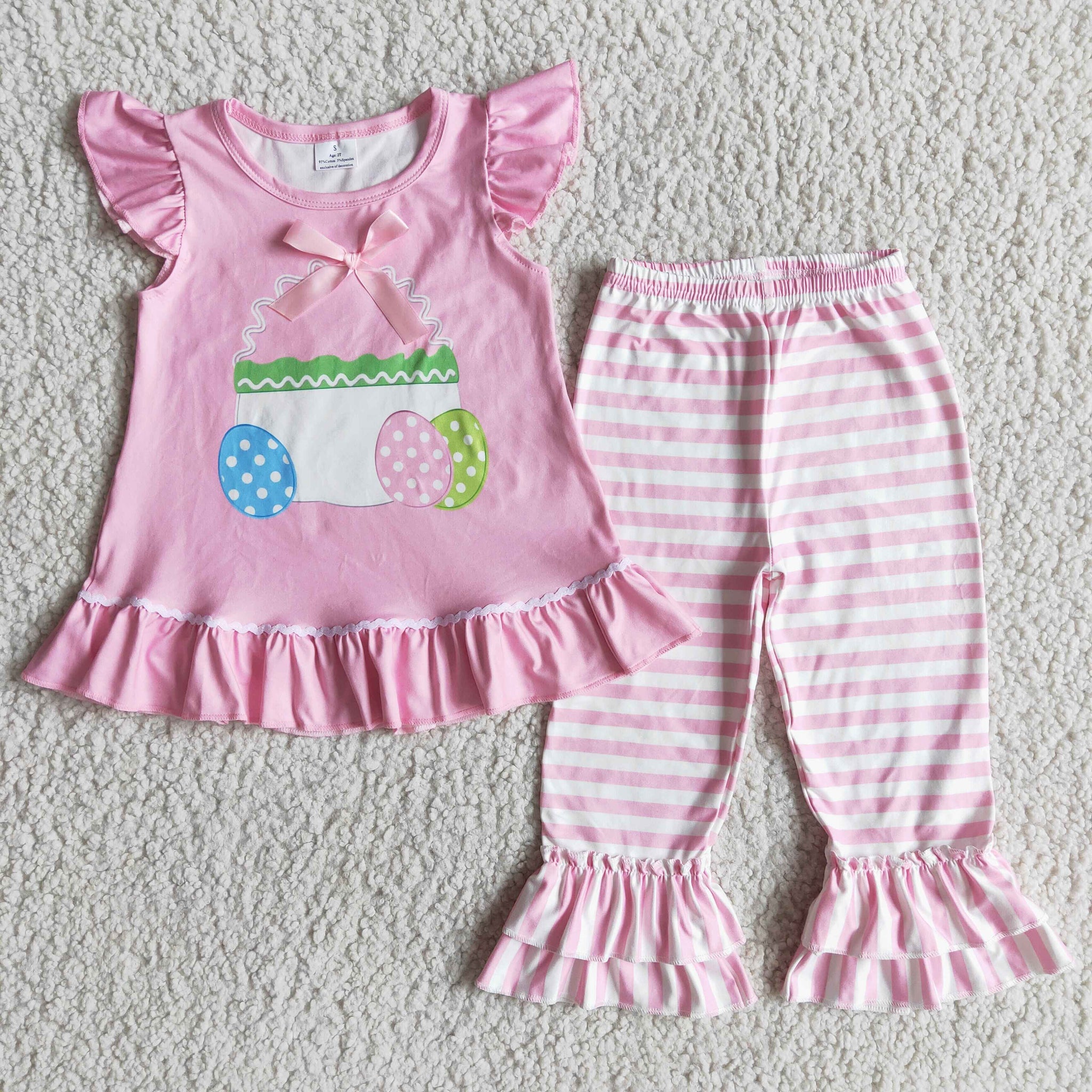 D1-13 toddler girl clothes egg easter outfit boutique clothing set-promotion 2024.1.13