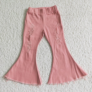 kids clothes girl pants coral denim jeans