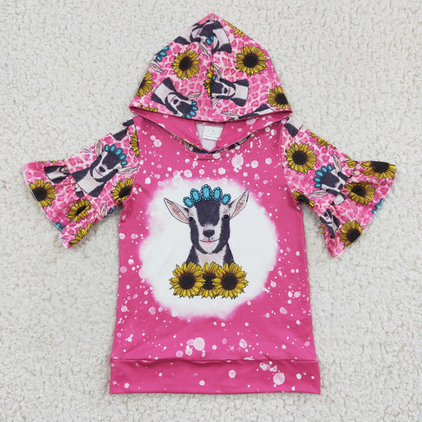 GT0096 baby girl clothes cow summer hoodies tshirt