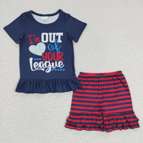 A8-22 toddler girl clothes baseball summer shorts set-promotion 2024.5.3 $2.99