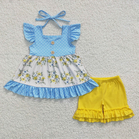 GSSO0220 toddler girl clothes floral summer outfit