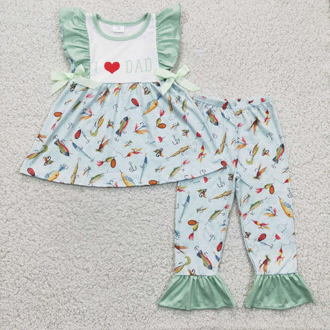 GSPO0382 baby girl clothes I love dad fall spring set