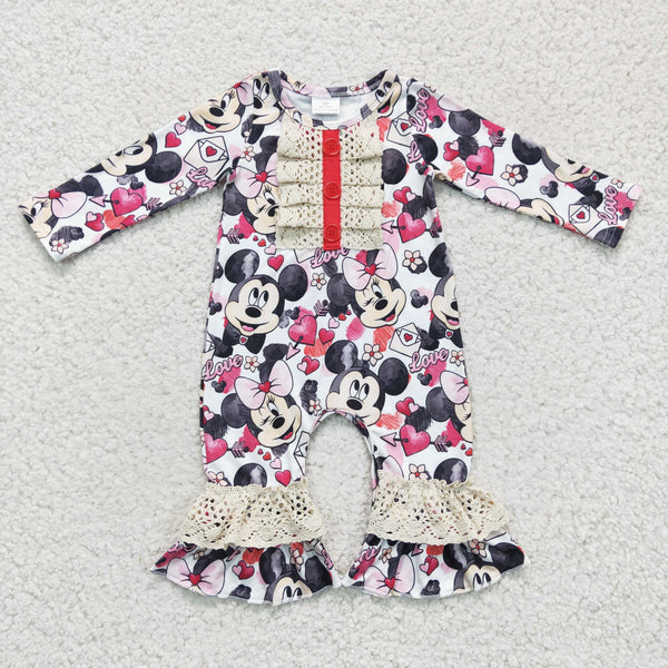 LR0245 baby girl clothes valentines day romper