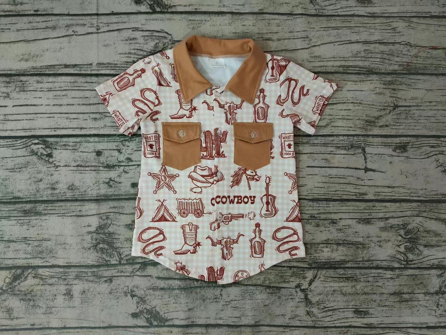 BT0148 pre-order baby boy clothes cowboy summer tshirt