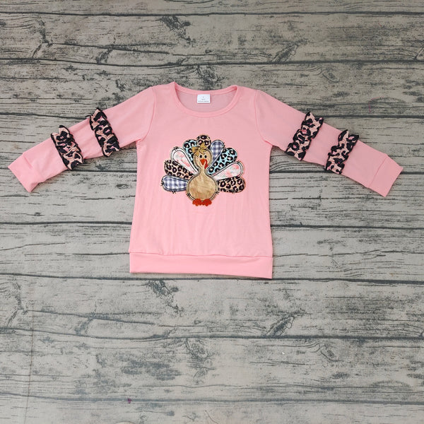 GT0040 thanksgiving baby embroidery turkey shirt