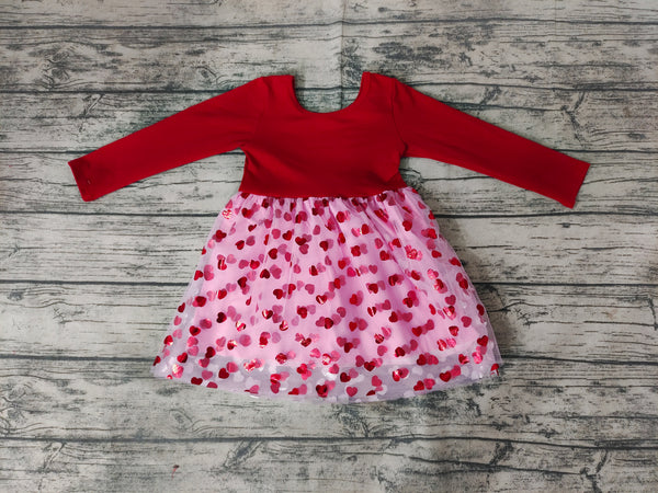 GLD0171 baby girl clothes valentines day tulle dress