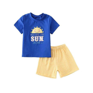 pre-order kids clothing boy blue sun summer set