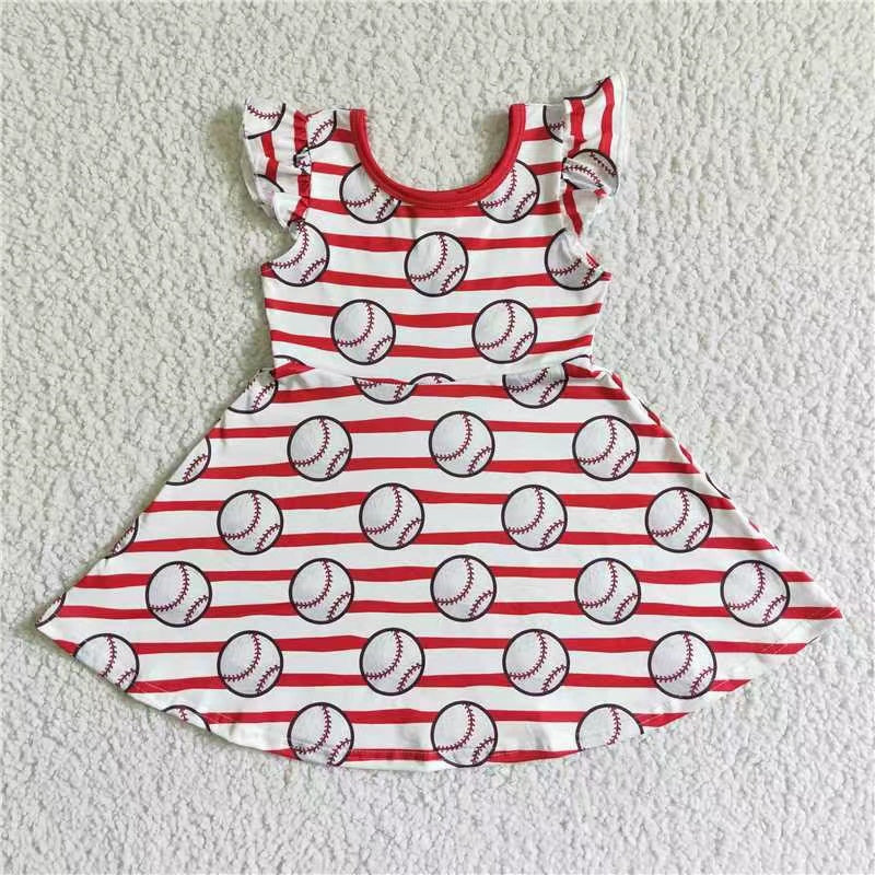 GSD0083 toddler girl clothes baseball summer dress