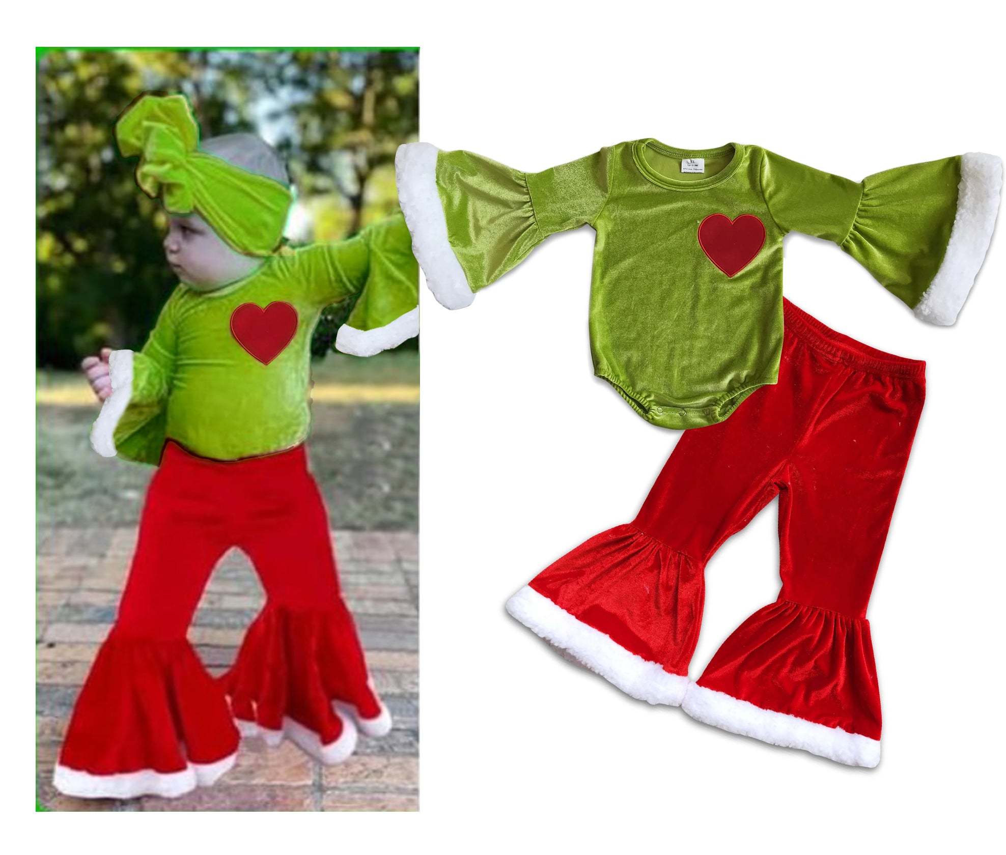 baby girl clothes heart velvet christmas outfits