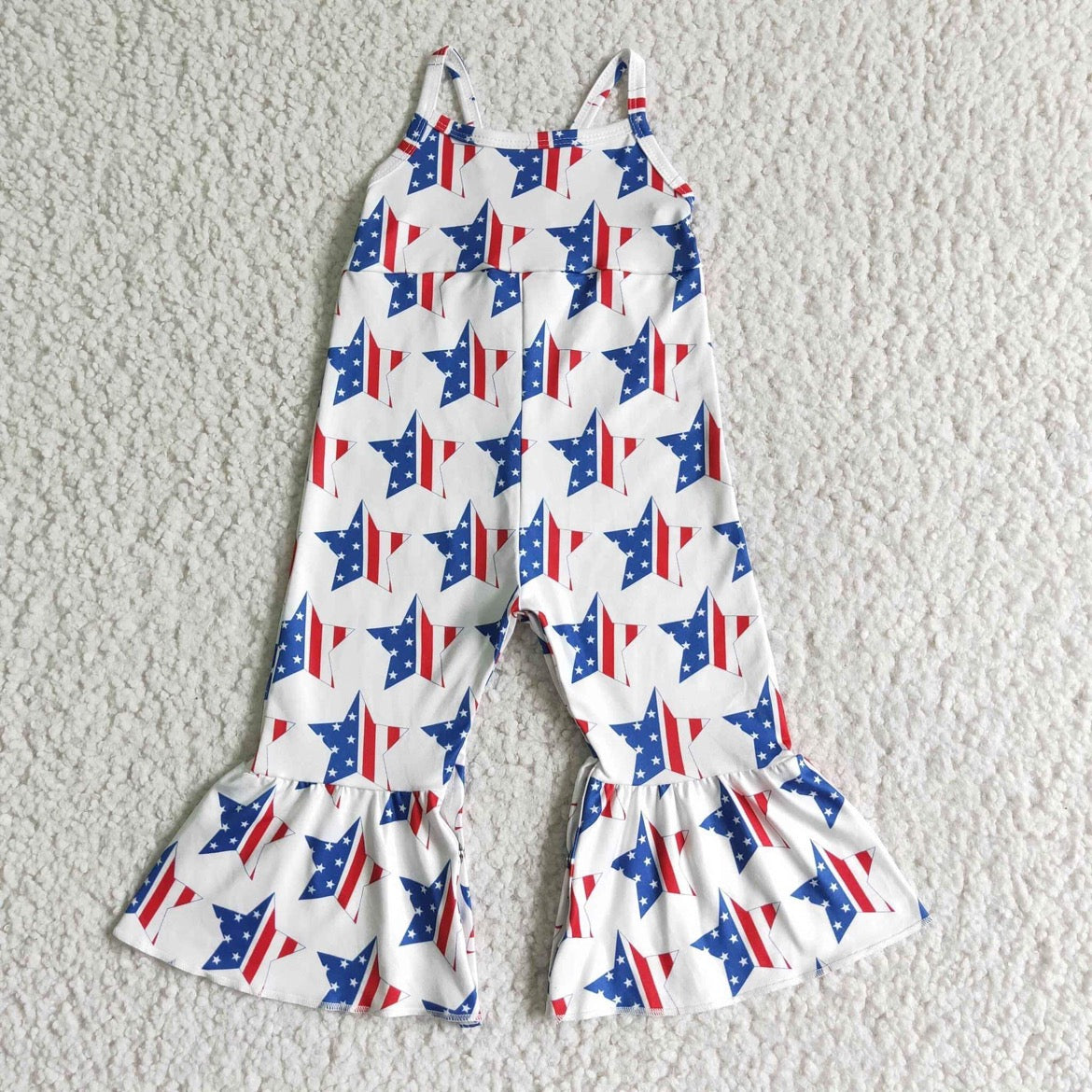 SR0057 baby girl clothes 4th of july patriotic summer jumpsuit
