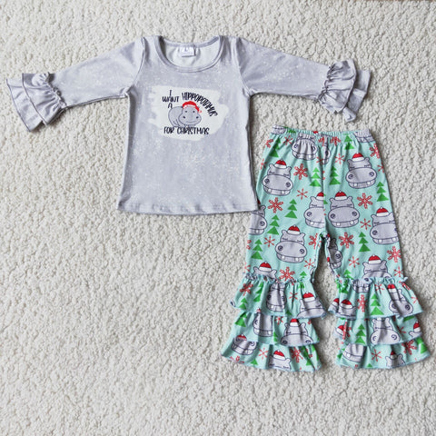 6 C9-39 baby girl clothes grey hippo christmas outfits-promotion 2023.10.14