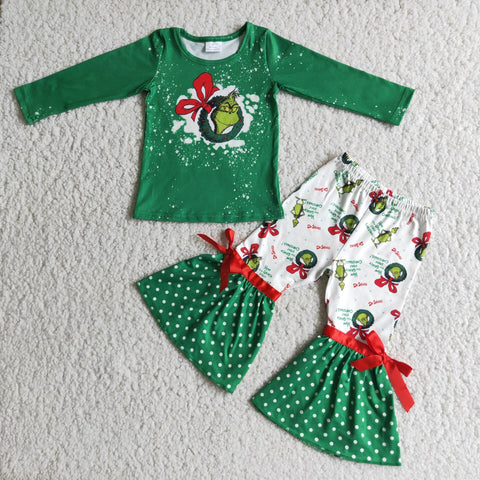 Girl winter Christmas green winter set outfit